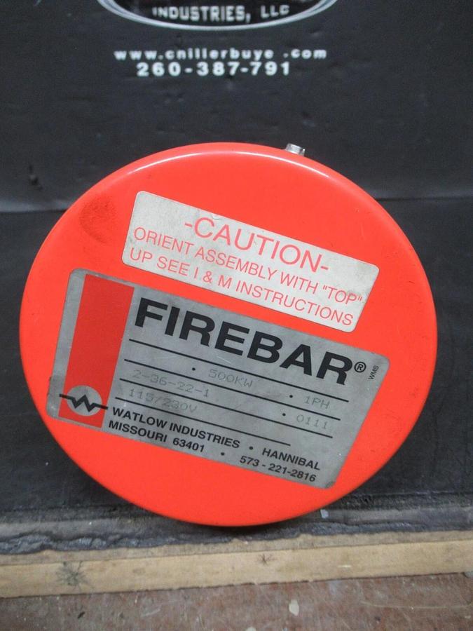 Used WATLOW INDUSTRIES FIREBAR TUBULAR HEATER 2-36-22-1 500 KW 1-PHASE 115/230 VOLT