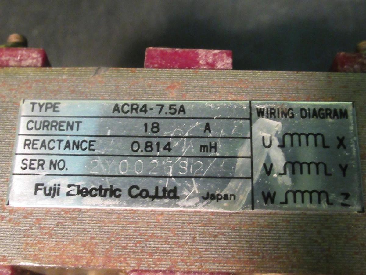 Used FUJI ELECTRIC ACR4-7.5A REACTOR / CHOKE 18 AMPS 0.814 mH REACTANCE