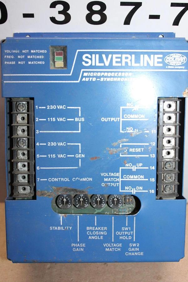 Used BARBER COLEMAN SILVERLINE MICRO PROCESSOR DYN2-90200 230 VAC AUTO SYNCHRONISER