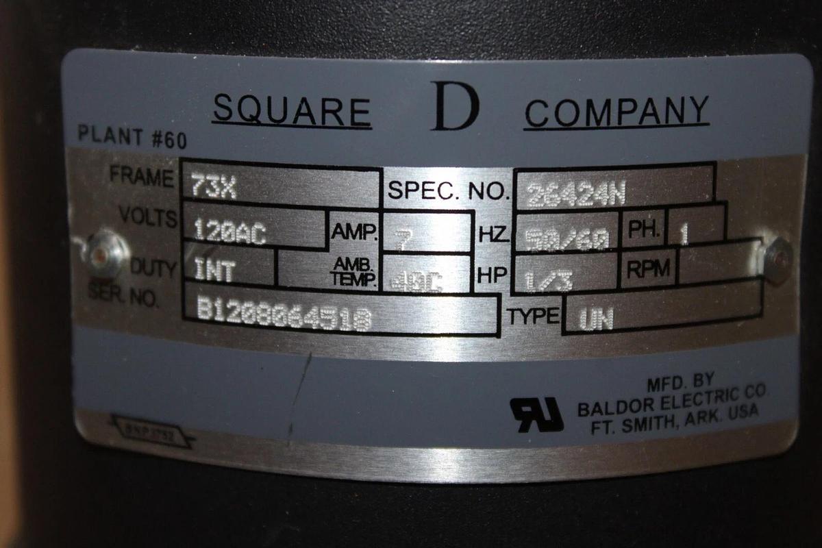 Used SQUARE D ELECTRICAL OPERATOR PAM02 FRAME 73X 120 VAC 7 AMP 1/3 HP *WARRANTY*