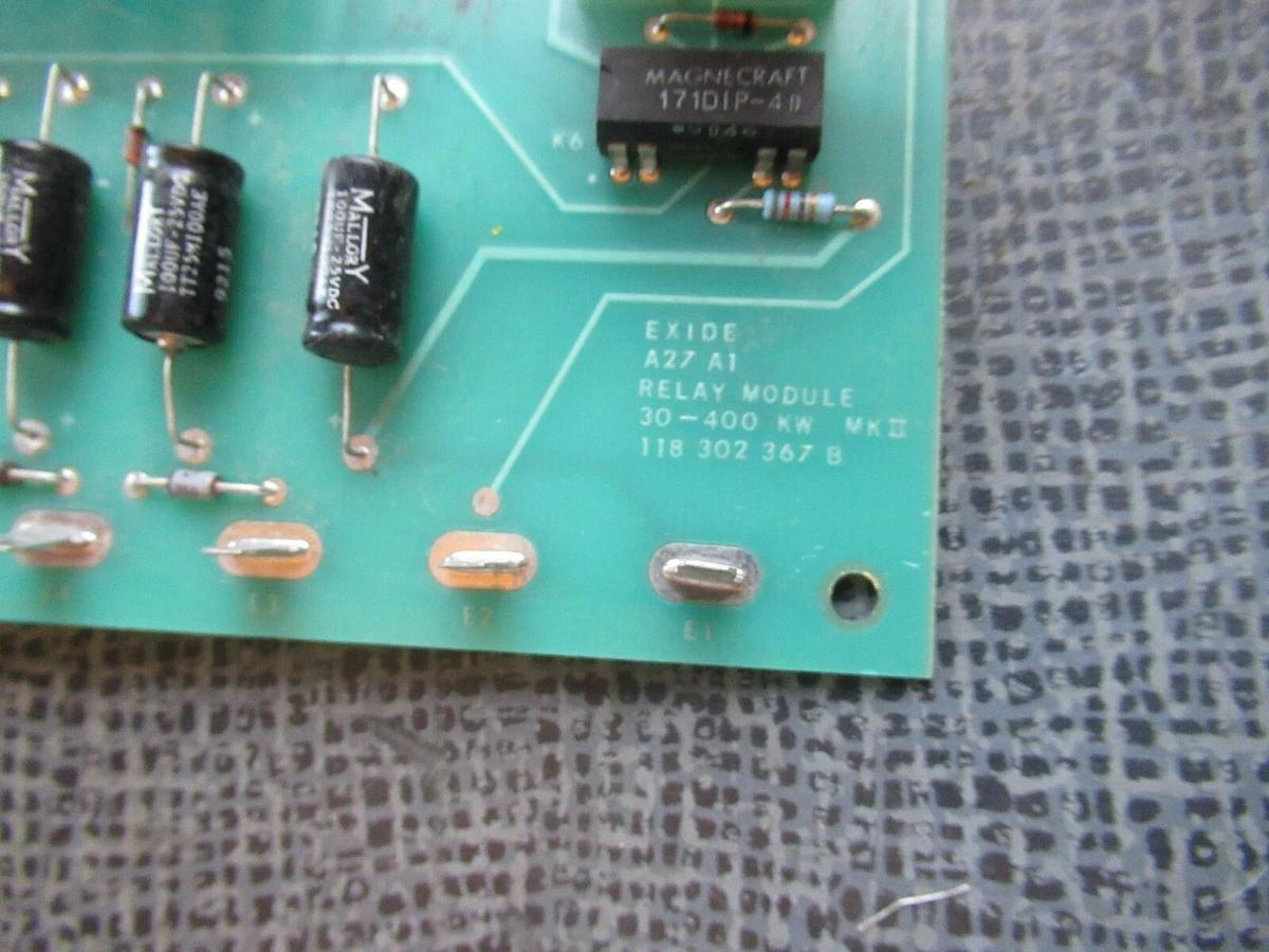 Used EXIDE RELAY MODULE 30-400 KW CIRCUIT BOARD 101072347 A27 A1 118302367B