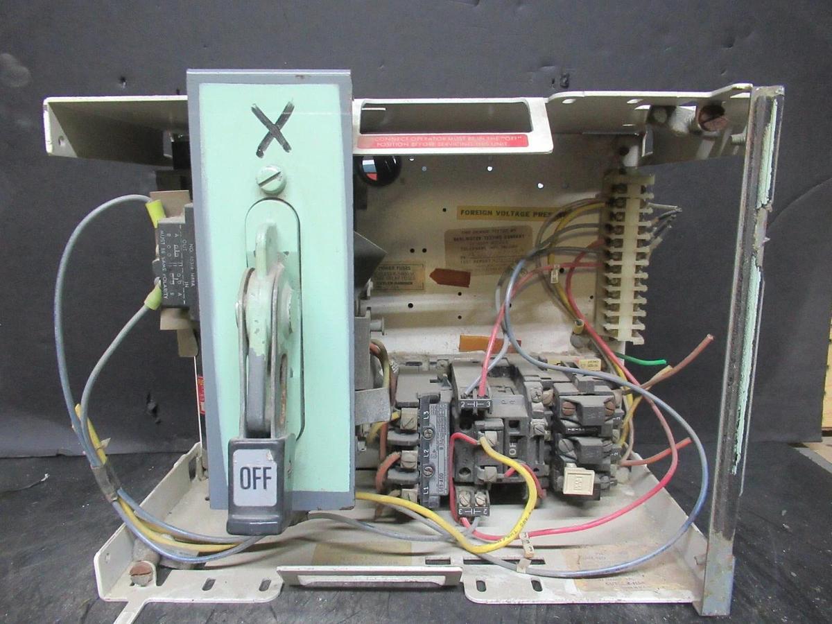 Used ALLEN BRADLEY MOTOR CONTROL BUCKET 12" NEMA SIZE 0 STARTER 509-A0D 600 V 18 AMP