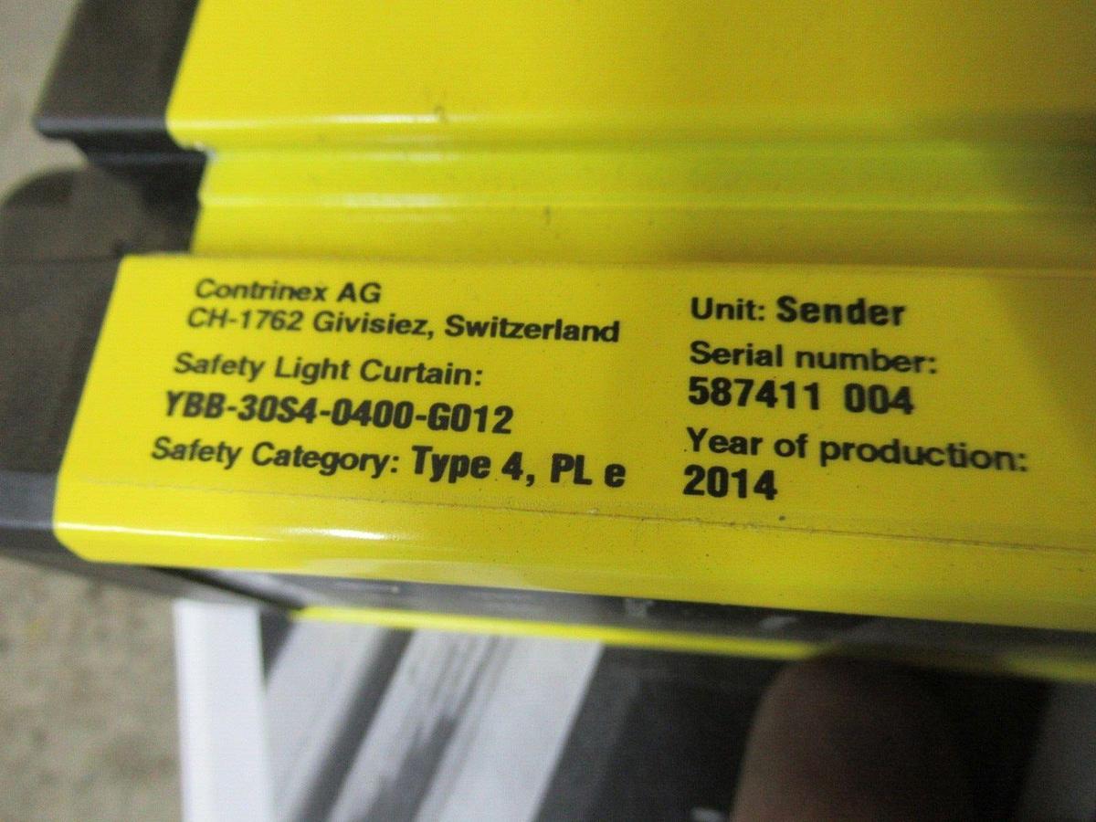 NIB CONTRINEX SAFETY LIGHT CURTAIN PAIR YBB-30S4-0400-G012 / YBB-30R4-0400-G012