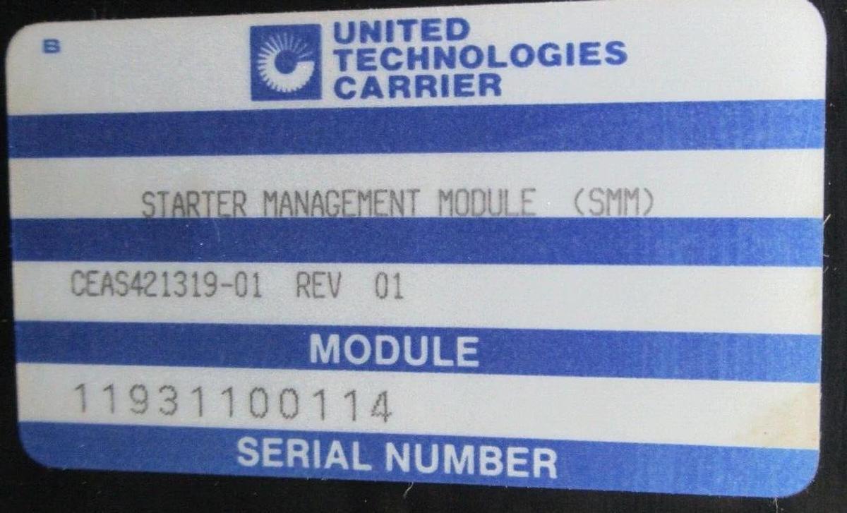 Used CARRRIER STARTER MANAGEMENT MODULE CEAS421319-01 CES0121319-01 **WARRANTY**