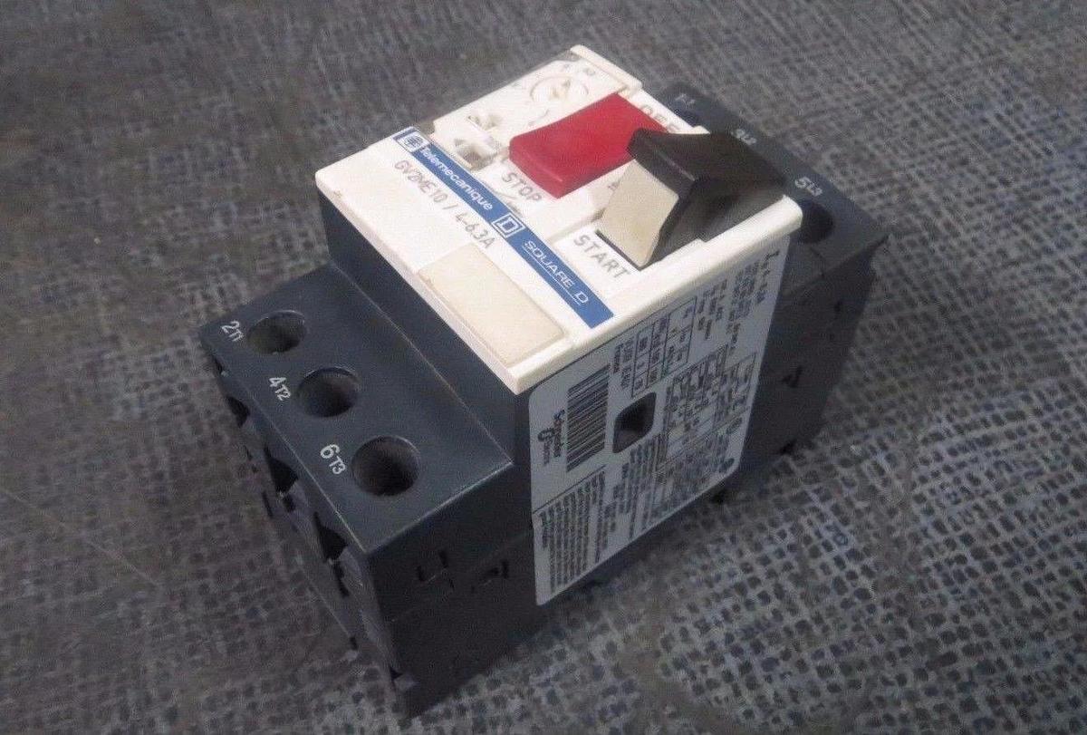 Used TELEMECANIQUE CONTACTOR MANUAL MOTOR START 4-6.3 AMP 600V  MODEL: GV2-ME10