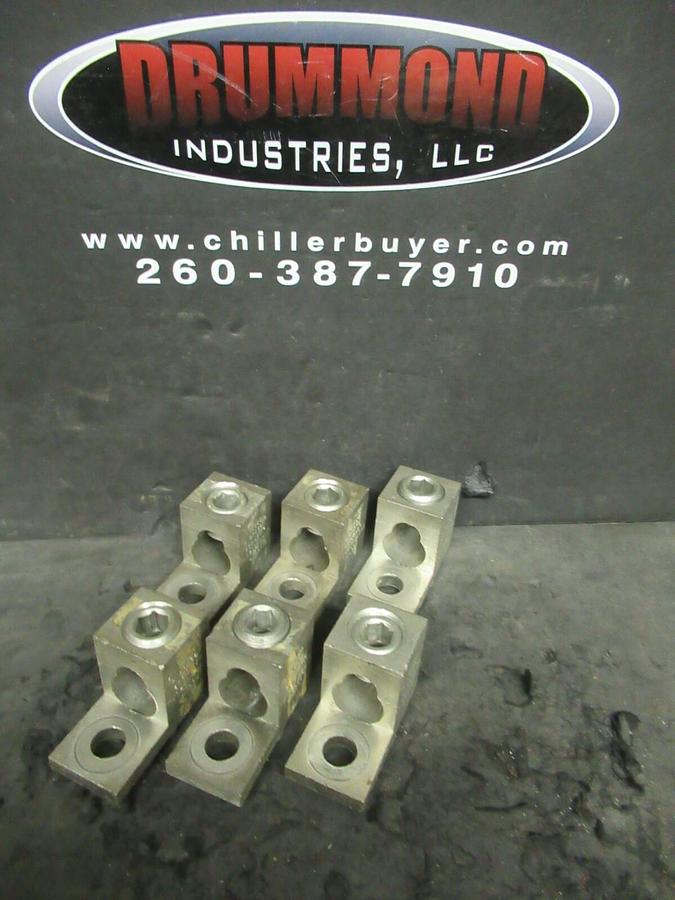 Used (6) QTY ILSCO D3096 1 (SINGLE) BARREL MECHANICAL CONNECTOR LUG TAP 600 MCM - 4