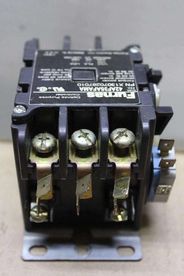 Used FURNAS CONTACTOR 42AF35AFAMA X13070287010 25 AMP 600 VOLT COIL: 110/120V