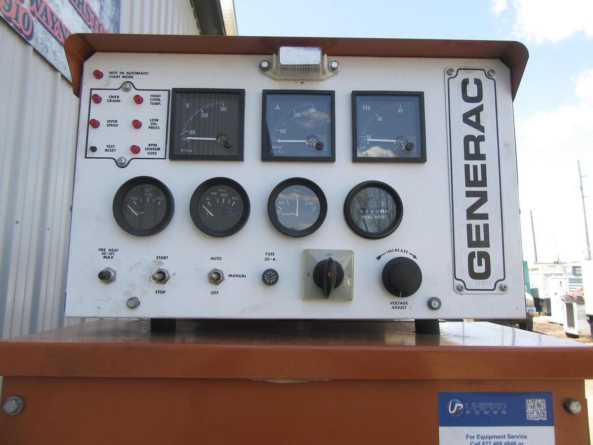 Used 60 KW DIESEL GENERATOR GENERAC 120/240 VOLT SINGLE PHASE 389 HOURS VIDEO WE SHIP