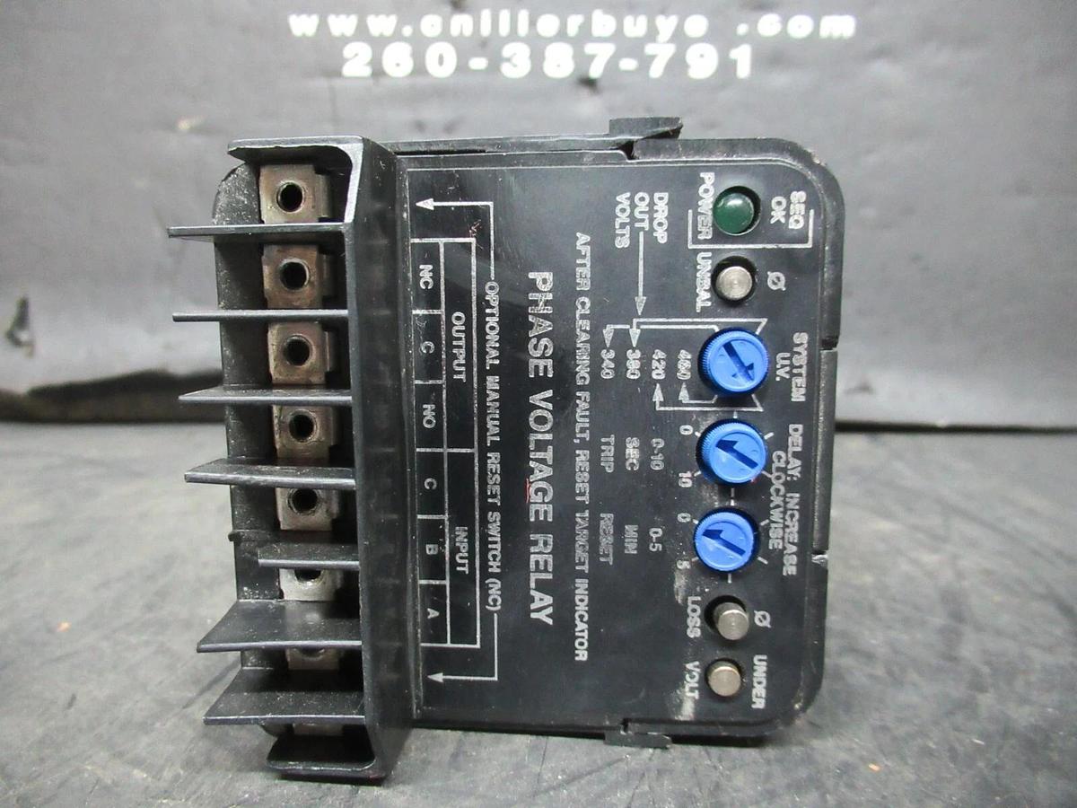 Used INSTRUMENT TRANSFORMERS PHASE VOLTAGE RELAY LPVR-480-10 10 AMP 600 VAC