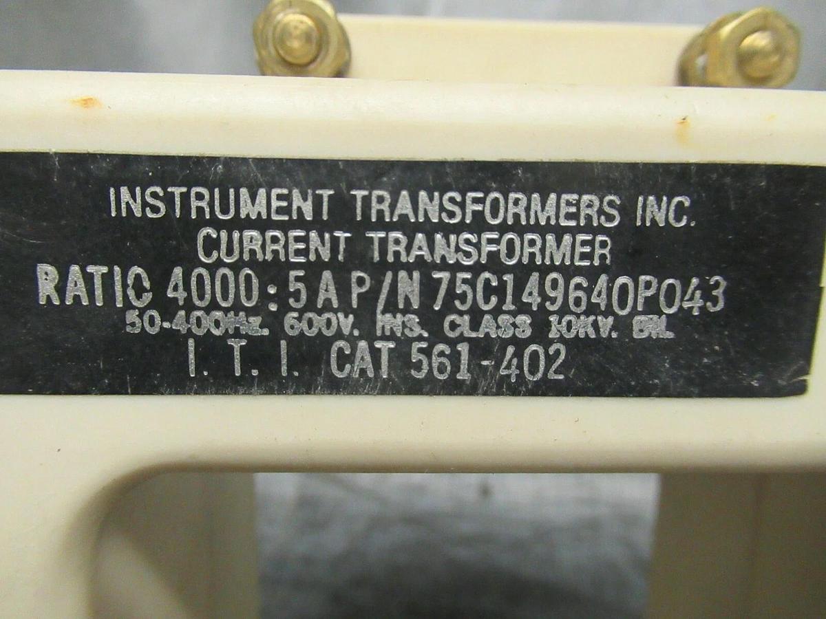 Used INSTRUMENT TRANSFORMERS CURRENT TRANSFORMER 75C149640P043 RATIO: 4000:5