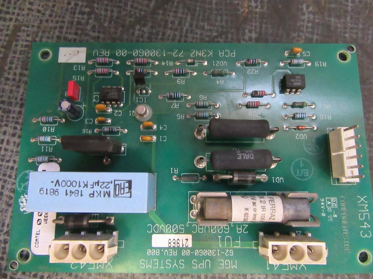 Used MGE UPS SYSTEMS CIRCUIT BOARD 62-130060-00 REV B00 2A 600 VAC 500 VDC *WARRANTY*