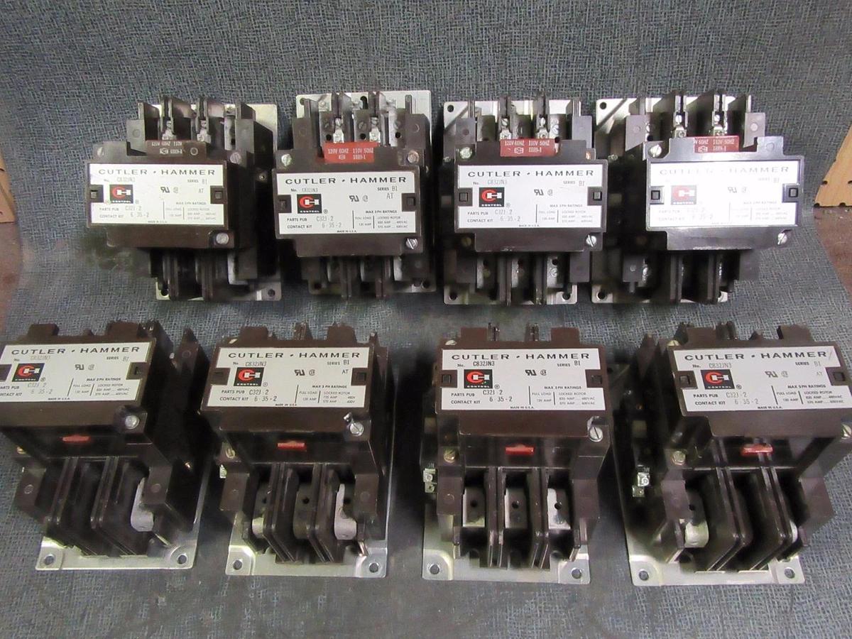 Used (1) CUTLER HAMMER CONTACTOR 120 AMP 600V 3 PHASE 110-120V COIL MODEL: C832JN3