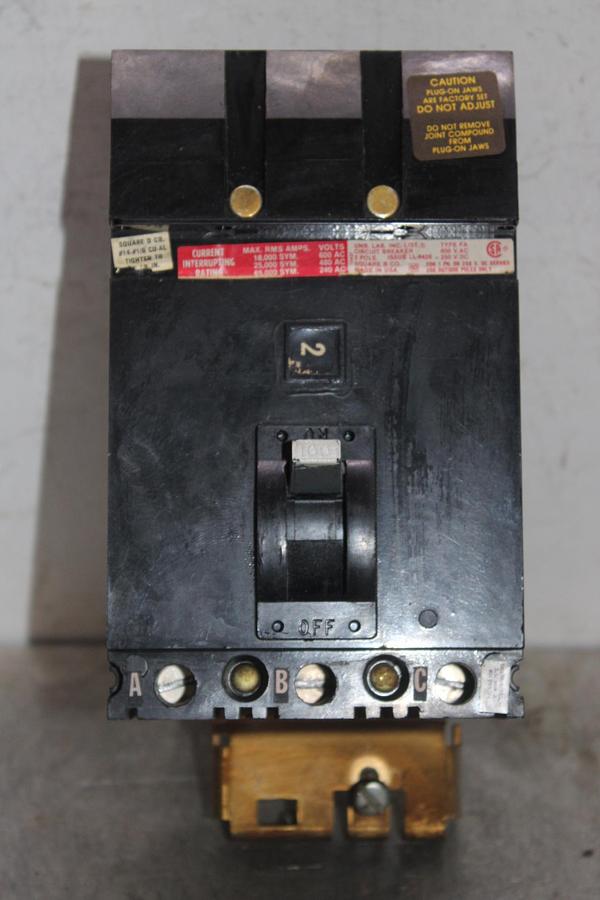 Used SQUARE D I-LINE CIRCUIT BREAKER FA36050 50 AMP 600 VAC 3-POLE