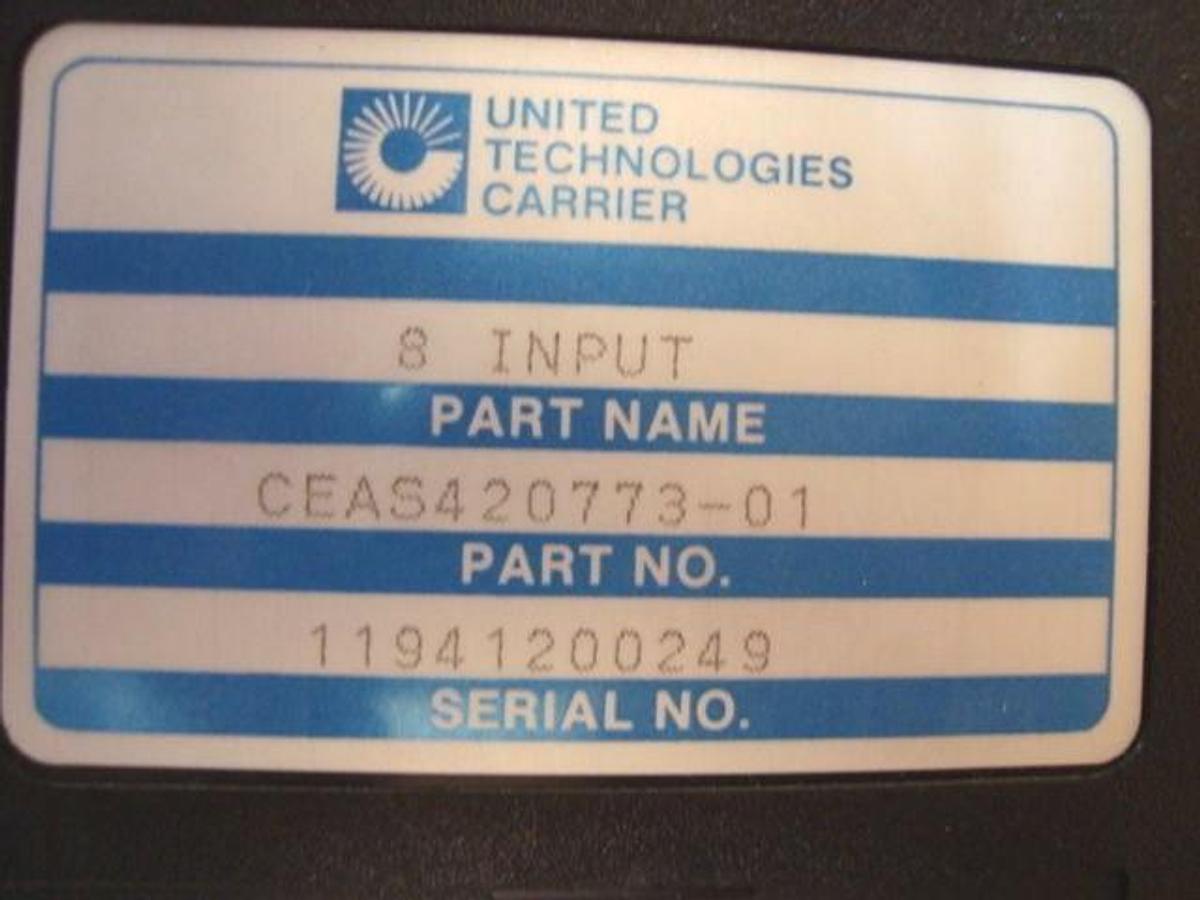 Used UNITED TECHNOLOGIES CARRIER 8 INPUT MODULE --- MODEL: CEAS420773-01