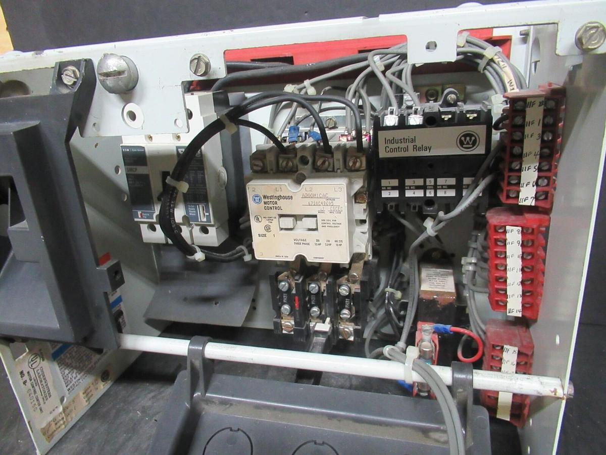 Used CUTLER HAMMER MOTOR STARTER CONTROL BUCKET MODEL: 2100 12" NEMA SIZE 1 7 AMP
