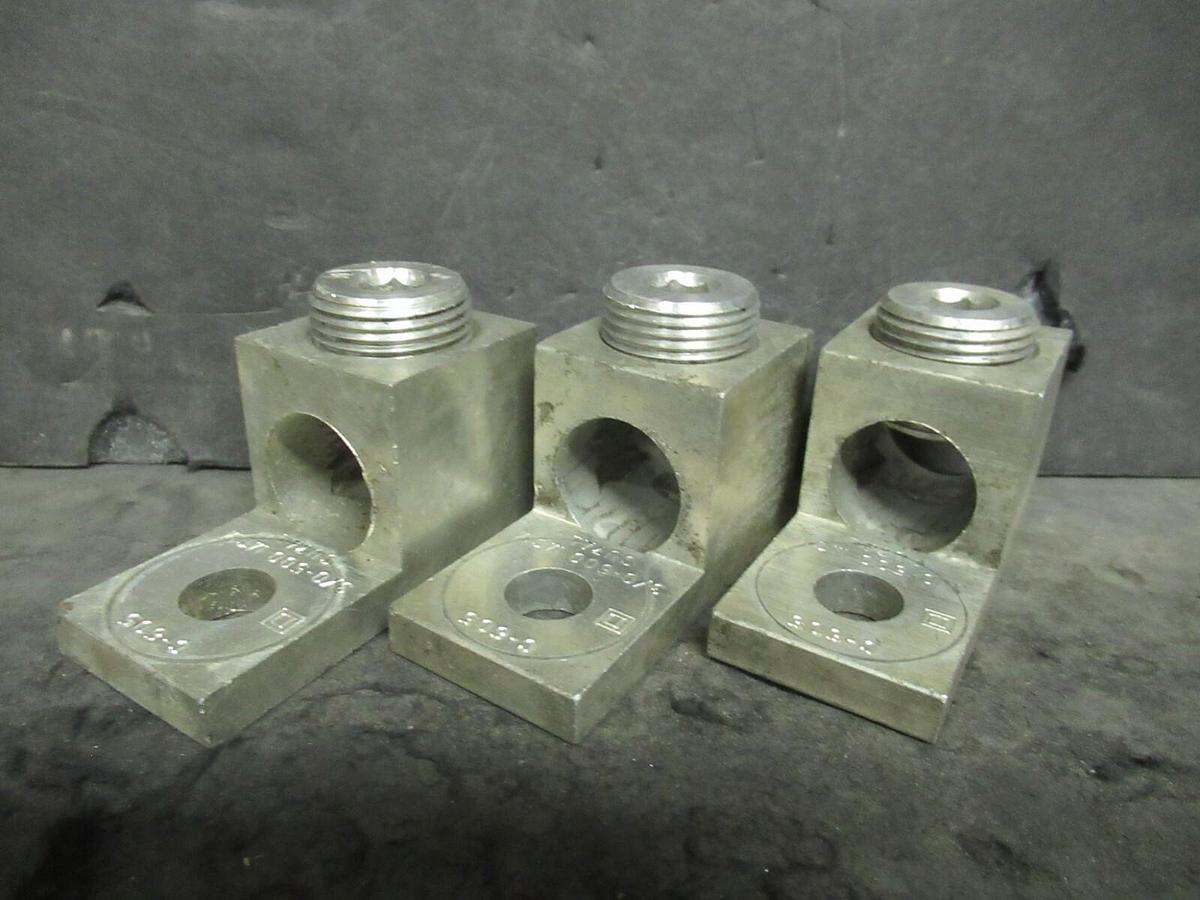 Used 3 QTY SQUARE D C-505 (SINGLE) 1 BARREL MECHANICAL CONNECTOR LUG TAP 500 MCM 3/0