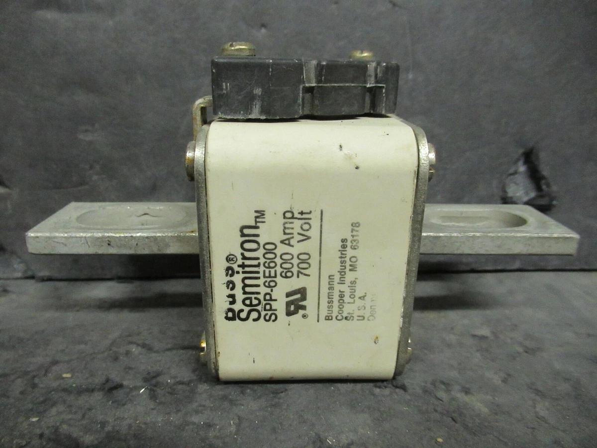 Used 1 BUSS SEMITRON SPP-6E600 600 AMP 700 V FUSE BUSSMANN COOPER INDUSTRIES WARRANTY