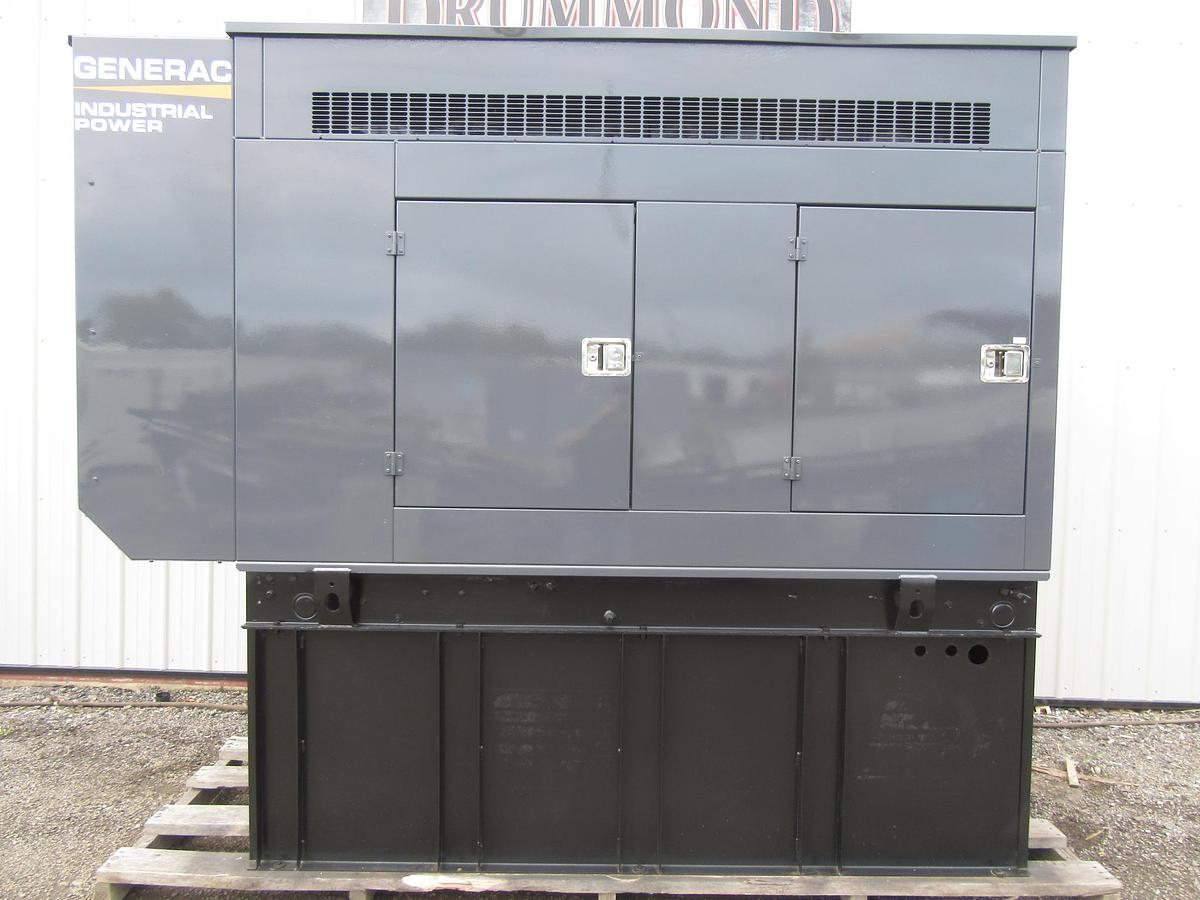 Used 60 KW DIESEL GENERATOR GENERAC 120/240 VOLT ONLY 355 HRS SOUND ENCLOSED VIDEO