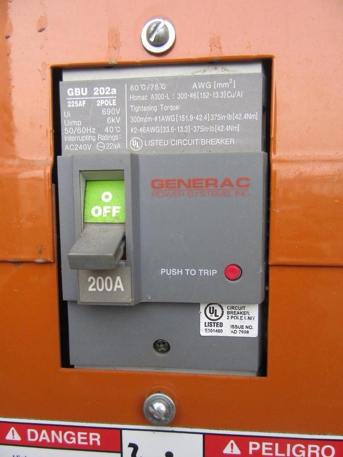 Used 60 KW DIESEL GENERATOR GENERAC 120/240 VOLT ONLY 500 HRS SOUND ENCLOSED VIDEO