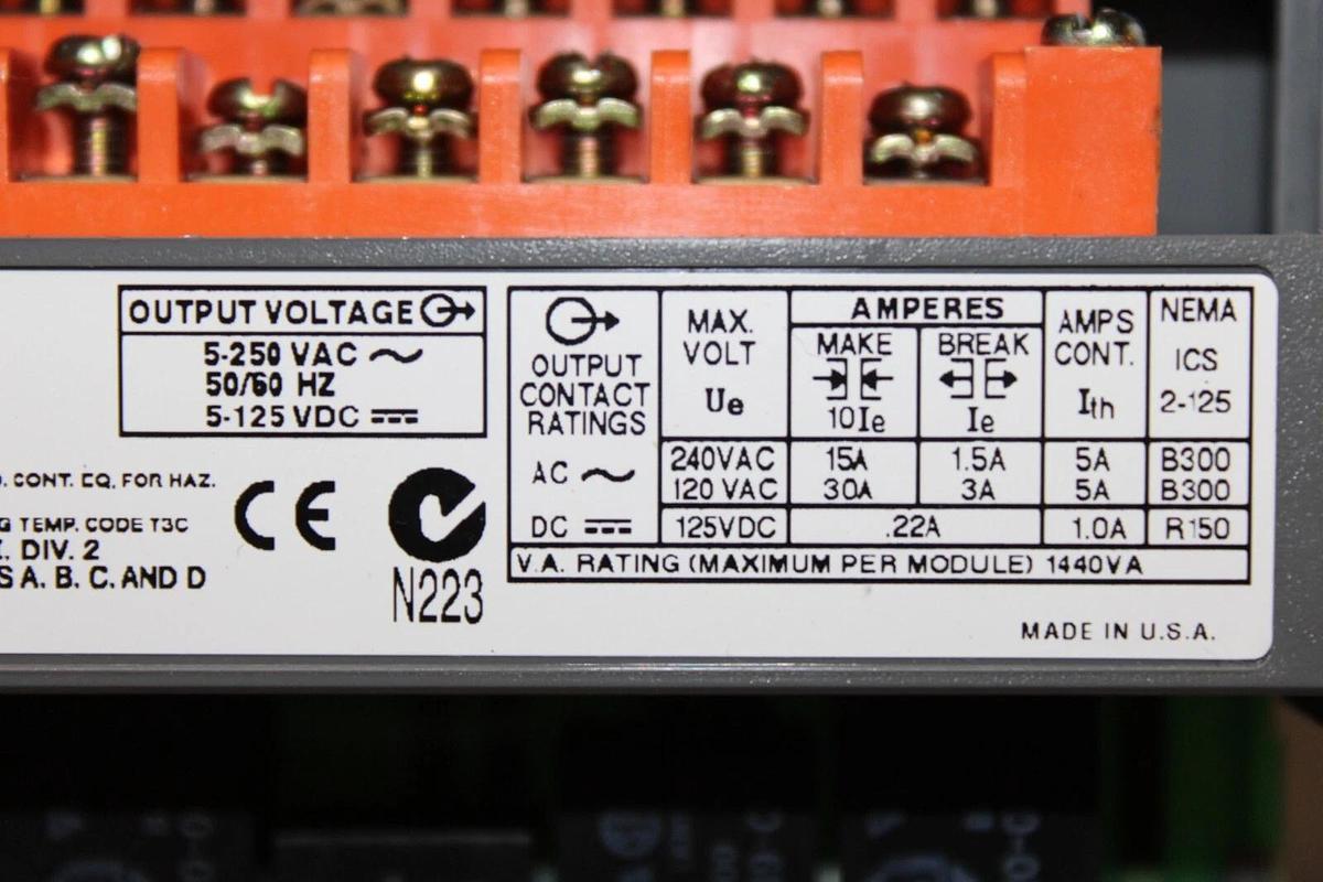 Used ALLEN BRADLEY SLC-500 OUTPUT MODULE 1746-OX8 SER. A 250 VAC **WARRANTY**