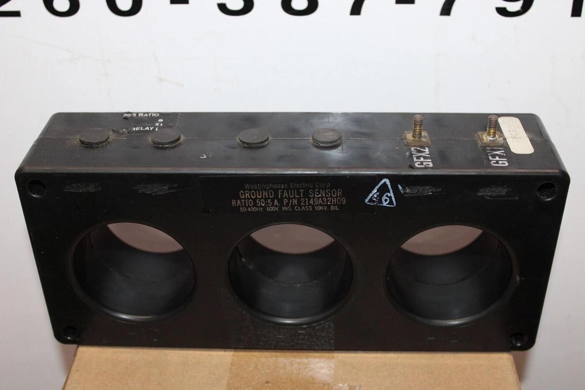 Used CUTLER HAMMER GROUND FAULT SENSOR 2149A32H09 50:5 AMP 50-400 HZ 10 KV *WARRANTY*