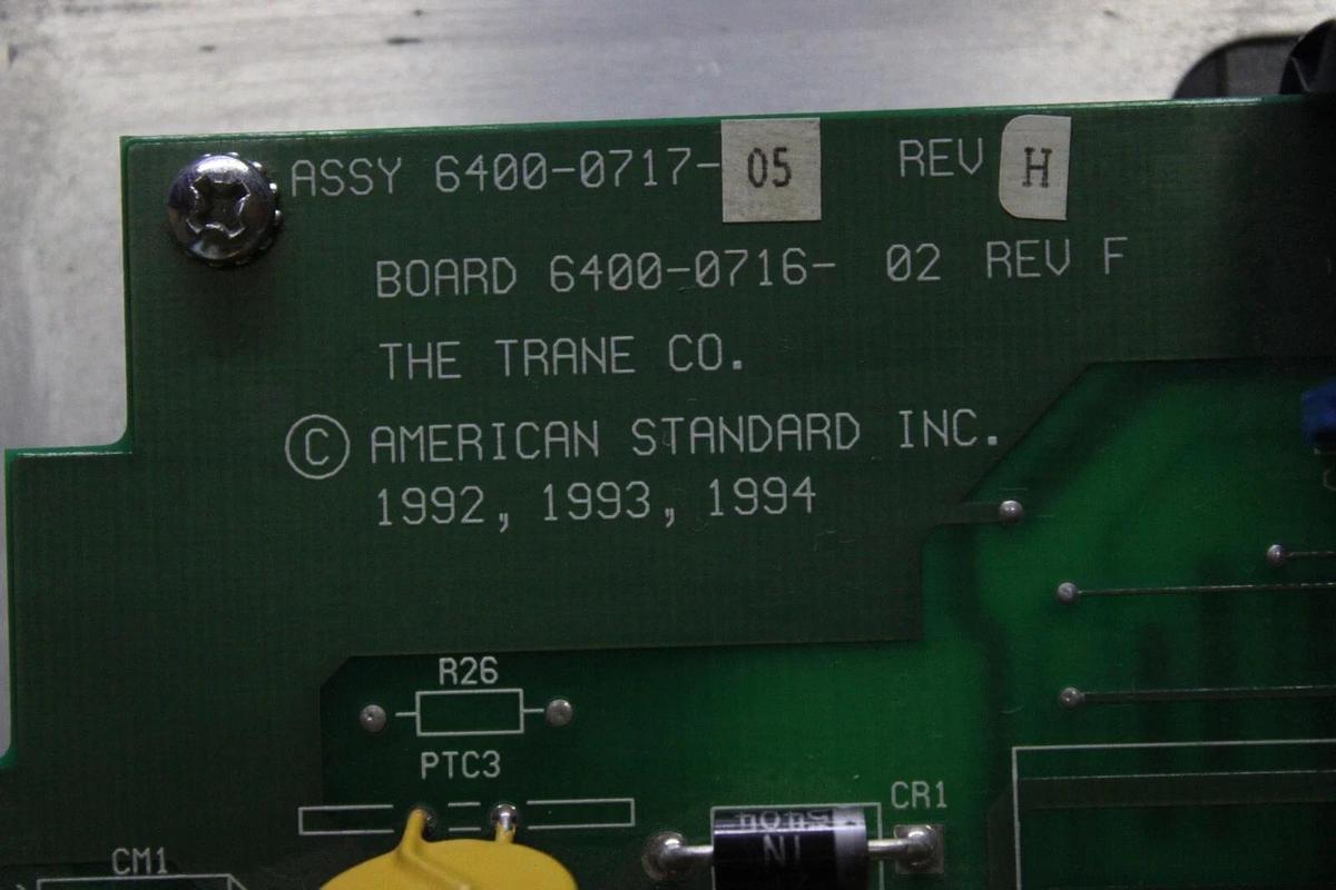 Used TRANE CHILLER ADAPTIVE CONTROL INTERFACE 6400-0828-01 6400-0717-05 REV. H