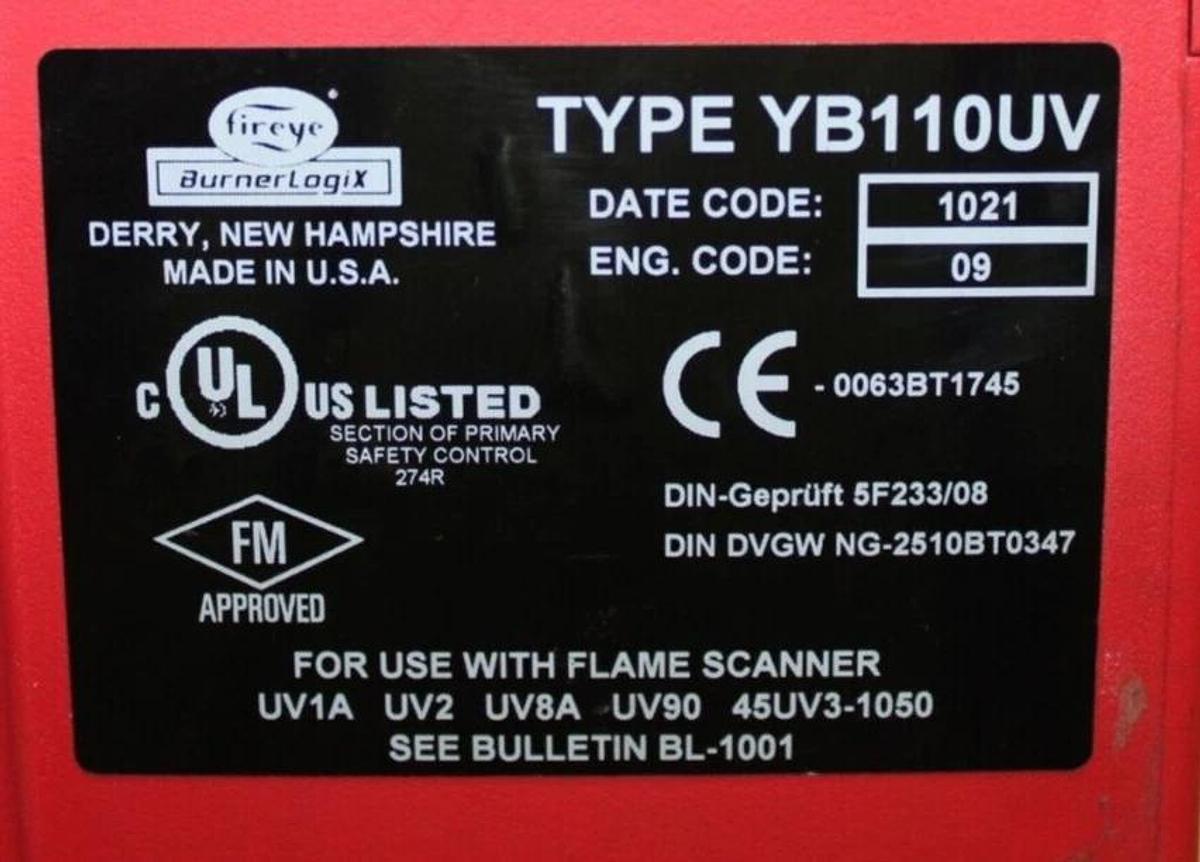 Used FIREYE BURNERLOGIX PRIMARY SAFETY CONTROL YB110UV BLL510 120 VAC *WARRANTY*