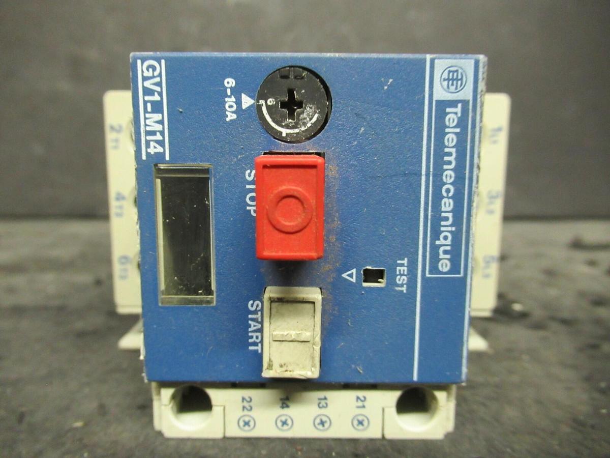 Used TELEMECANIQUE MANUAL MOTOR STARTER GV1-M14 5 HP @ 460 VAC 3 PH 6 - 10 AMPS