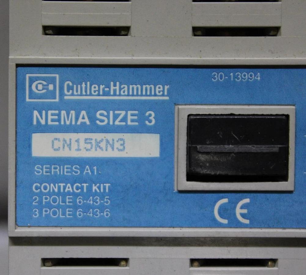 Used CUTLER HAMMER NEMA CONTACTOR CN15KN3 NEMA 3 90 AMP 600 VAC 3-PHASE 50 HP