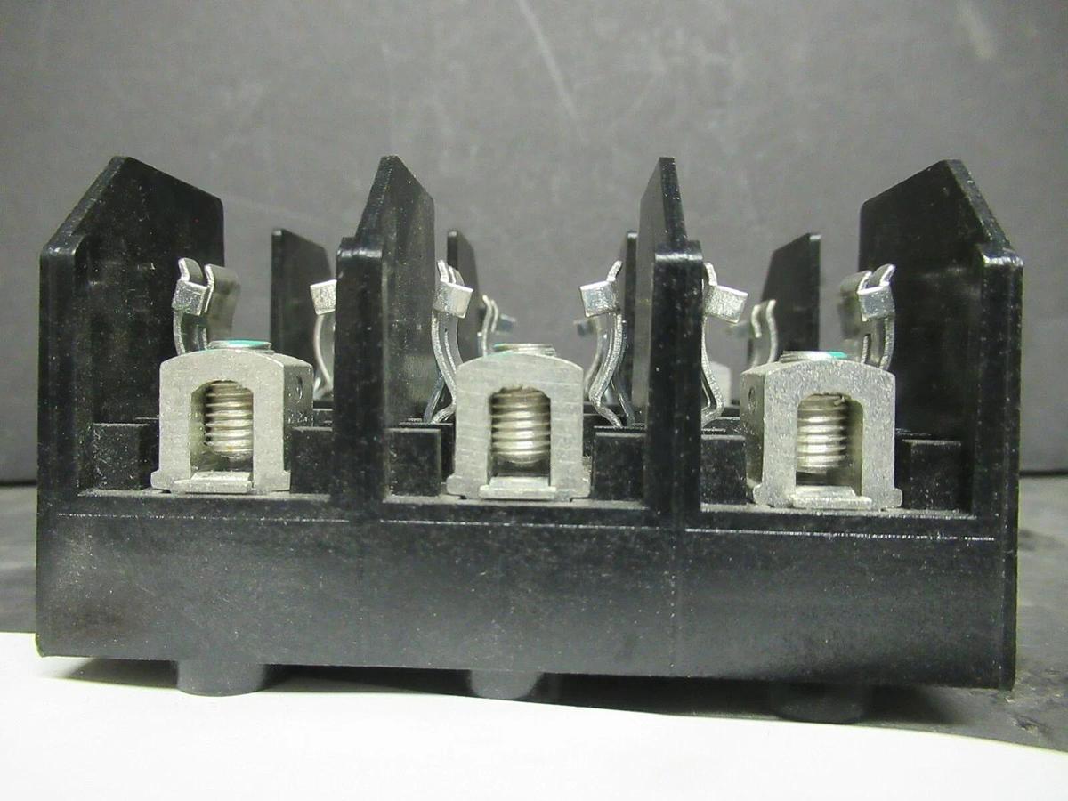 Used LOT OF 3 MARATHON FUSE HOLDER R6J30A3B-2 FOR 30 AMP 600 V CLASS J FUSES