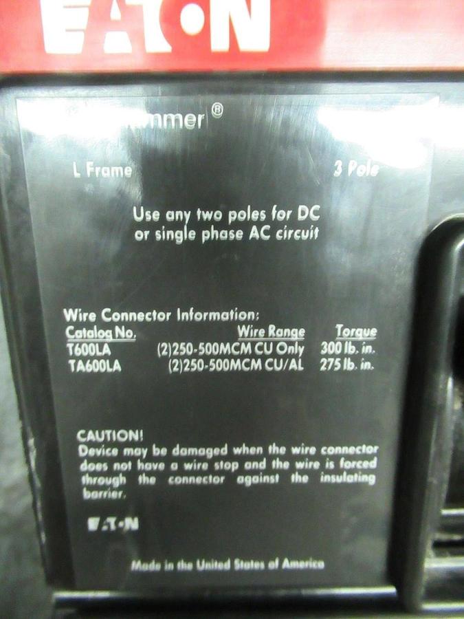 Used CUTLER-HAMMER BREAKER LS360500A 500A 600VAC 250VDC **WARRANTY INCLUDED**