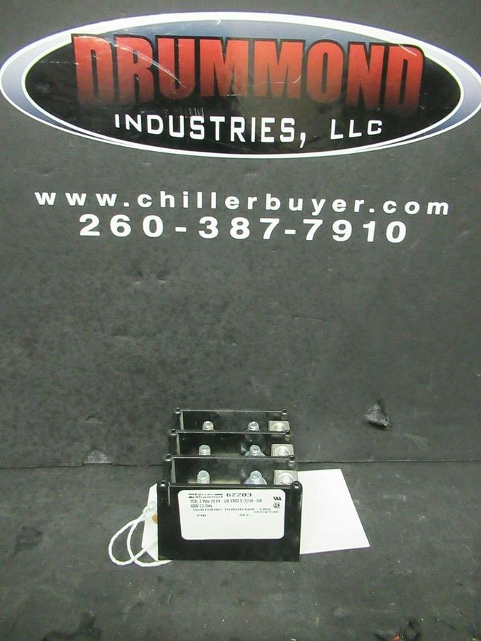 Used FERRAZ SHAWMUT POWER DISTRIBUTION BLOCK 62203 PDB62203 3-POLE 600 VOLT