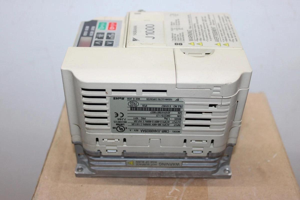 Used YASKAWA VARIABLE FREQUENCY DRIVE CIMR-JU4A0002BAA REV. A 480 VAC 2.1 AMP