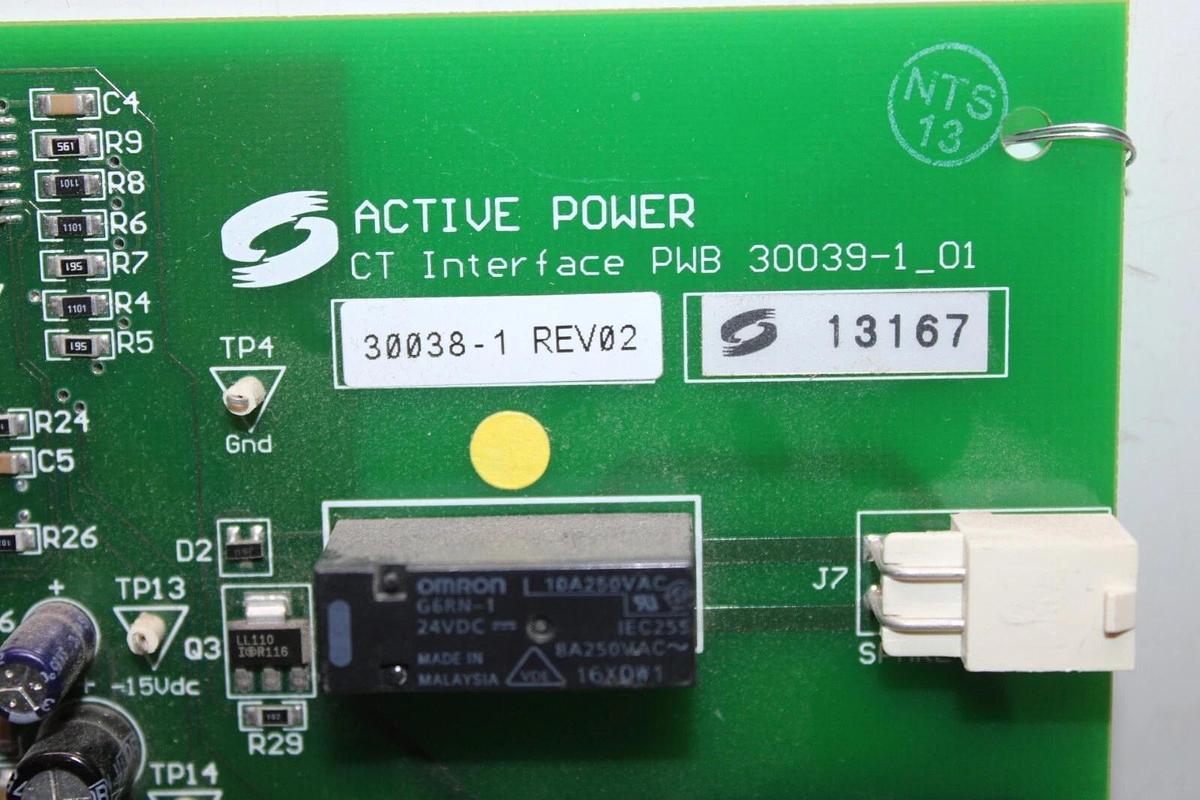 Used ACTIVE POWER CT INTERFACE PWB CIRCUIT BOARD 30039-1_01 30038-1 REV. 02
