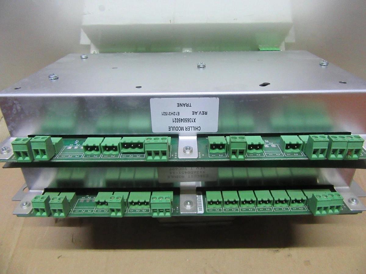 Used TRANE CHILLER CIRCUIT MODULE X13650451-14 REV. T W/ X1365045021 REV. AE