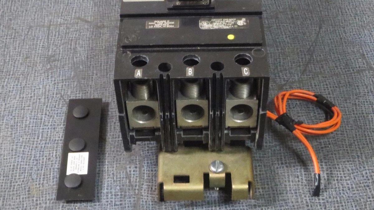Used SQUARE D I-LINE BREAKER KH36090G 90 AMP 600 V 3 POLE WITH GROUND FAULT SHUNT