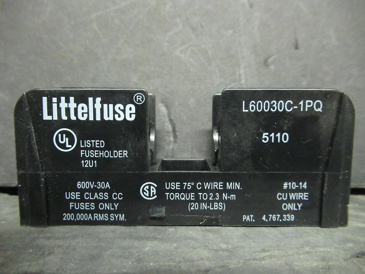 Used (3) LITTELFUSE FUSE LUG SET L60030C-1PQ 600 VOLTS 30 AMP **WARRANTY INCLUDED!**