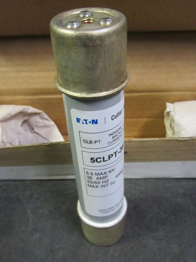 Used EATON/CH INDOOR HV FUSE-CLE-PT 5.5 kV 3E A NIB 5CLPT-3E-PT MEDIUM 3A 3 AMP