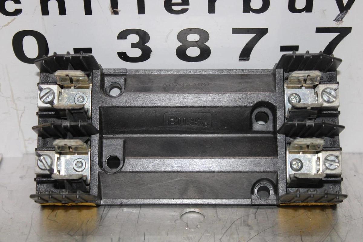 Used BUSS FUSE HOLDER R60030-2CR 600 VOLT 30 AMP FOR CLASS R FUSES *WARRANTY*
