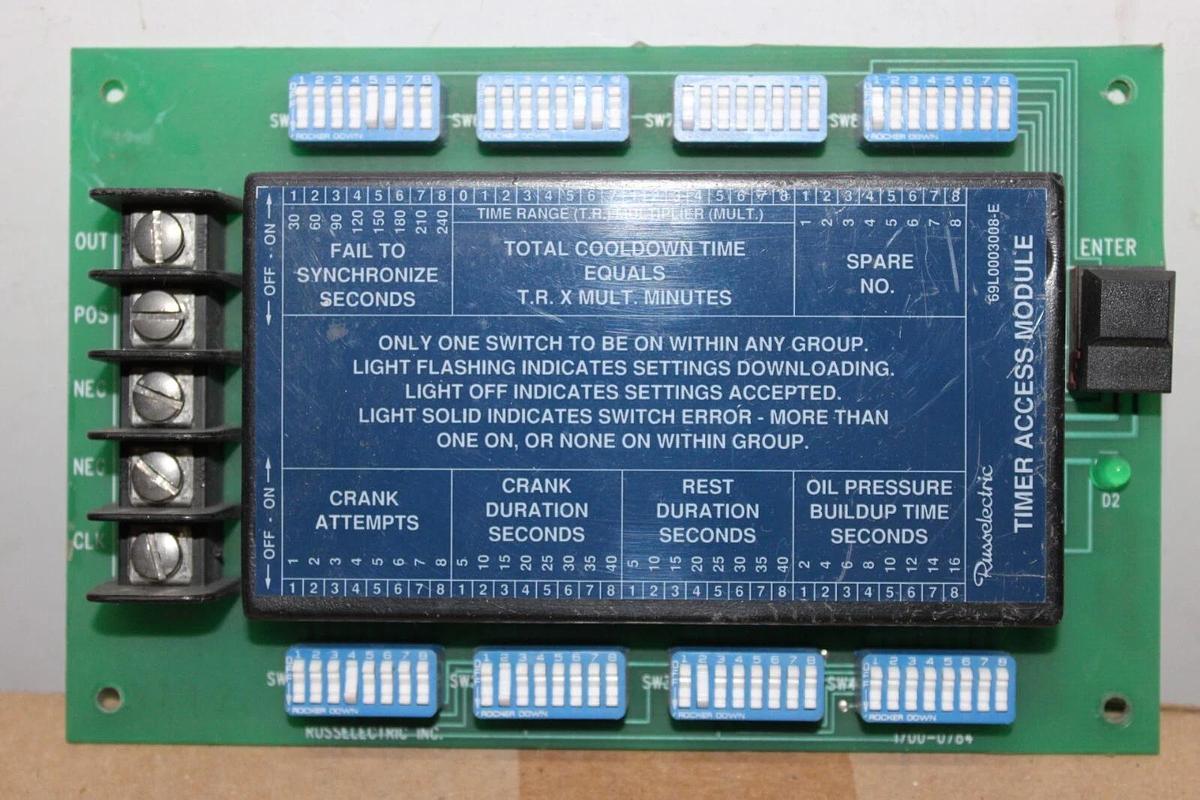 Used RUSS ELECTRIC TIMER ACCESS MODULE 69L0003008-E **WARRANTY INCLUDED**