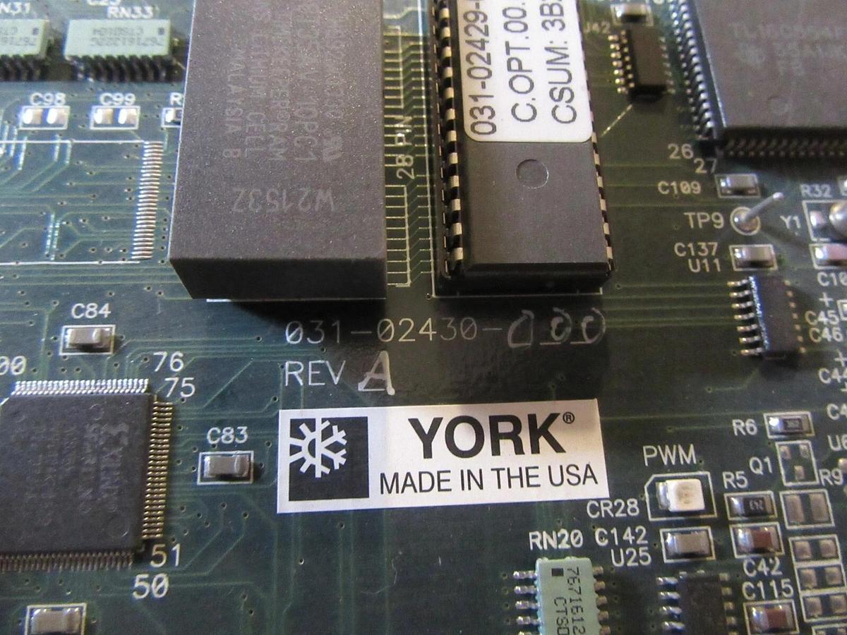 Used YORK CONTROL CIRCUIT BOARD MODEL / REVISION: 031-02430-000 REV A **WARRANTY**