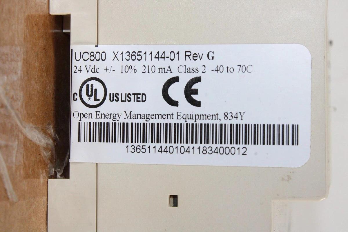 Used TRANE CVHF CHILLER CONTROL MODULE UC800 X13651144-01 REV. G 24 VDC 210 MA