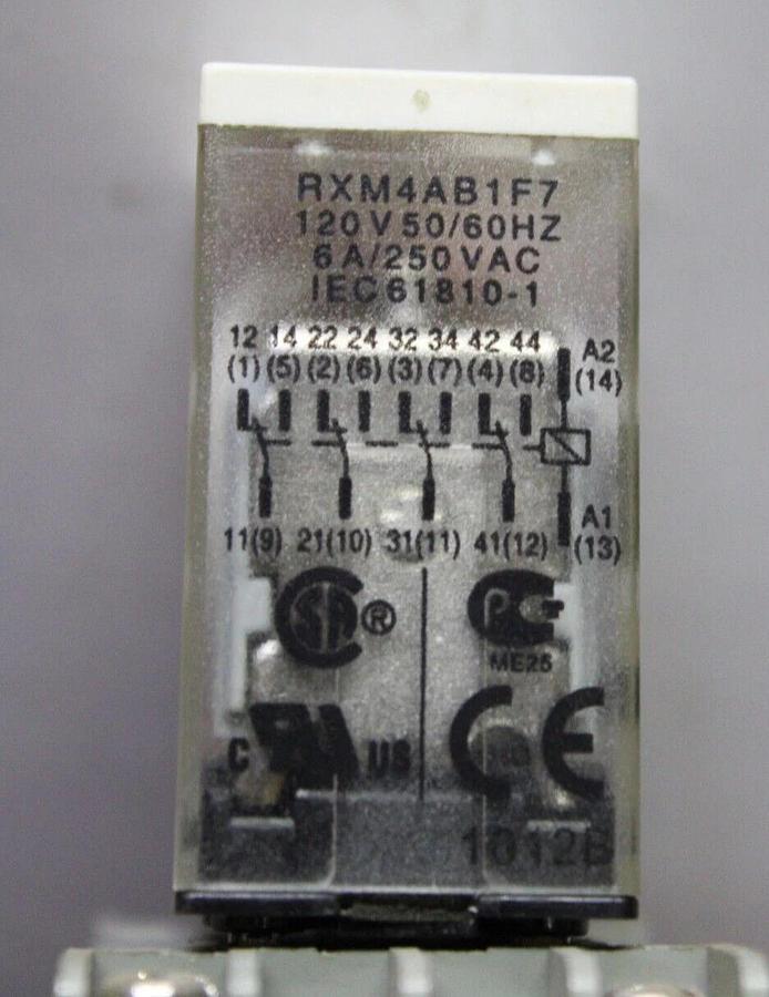 Used SCHNEIDER ELECTRIC RELAY RXM4AB1F7 120 VOLT 6 AMP **WARRANTY INCLUDED**