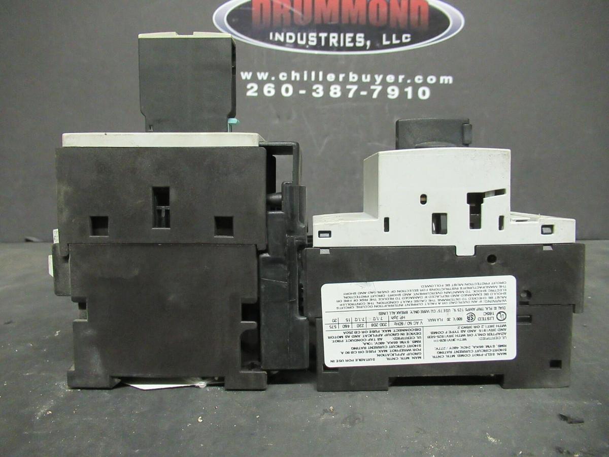 Used SIEMENS MANUAL MOTOR START 3RV1021-4BA10 600 VAC 20 AMP 20 HP