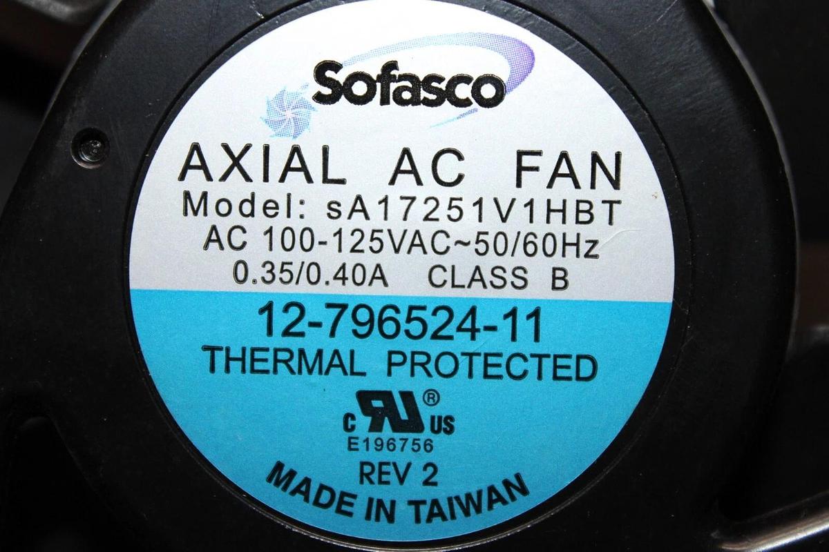 Used SOFASCO AXIAL COOLING FAN 12-796524-11 SA17251V1HBT 120 VAC 0.4 AMP *WARRANTY*