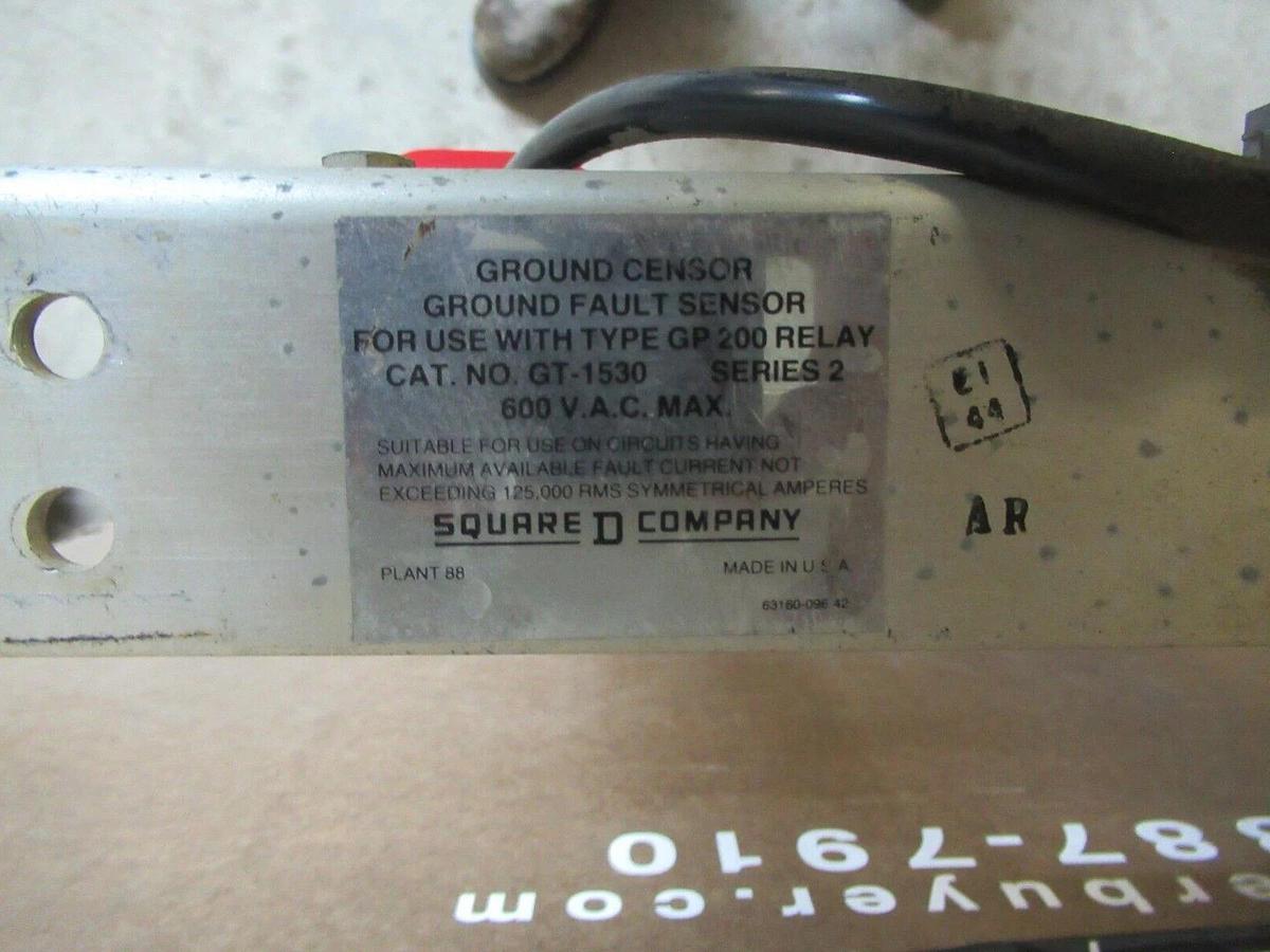 Used SQUARE D GROUND FAULT SENSOR GT-1530 600 VAC FOR GP 200 RELAY **WARRANTY**