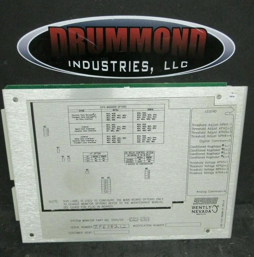 Used BENTLY NEVADA SERIAL DATA INTERFACE 89998-01 REV. A // 3300/03-02-00