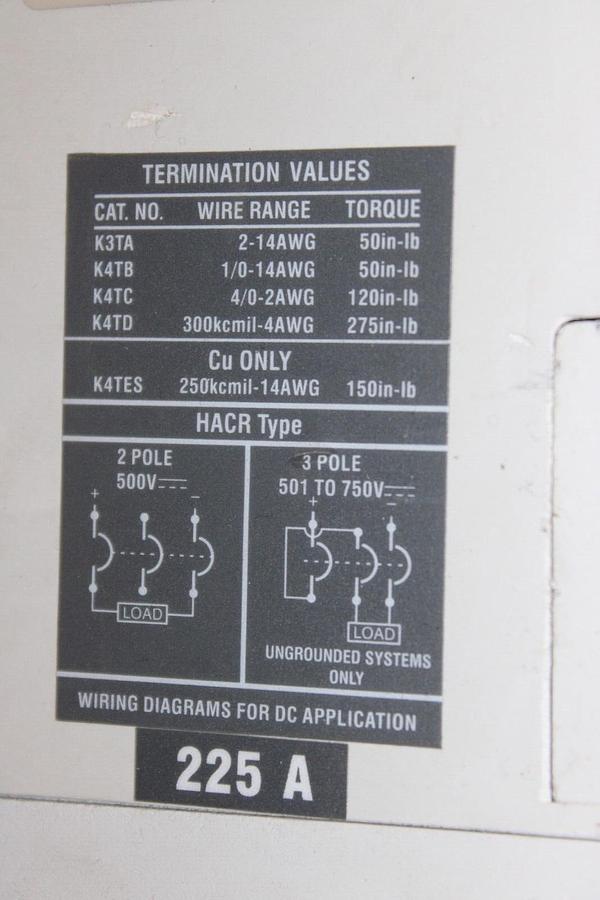 Used ABB MOLDED CASE SWITCH SACE S3 S3H 225 AMP 3-POLE 480 VOLT *WARRANTY*