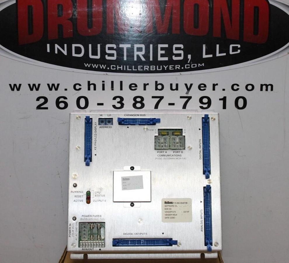 Used MCQUAY CHILLER CONTROL MODULE 860-654873B-50 005-000280-50 REV. H