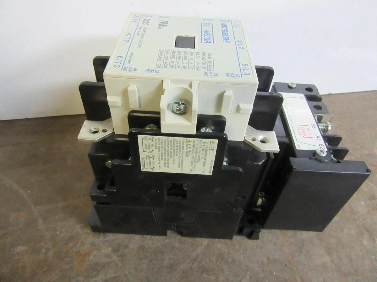 MITSUBISHI CONTACTOR SL-N8OUR 600 VAC 100 AMP 50 AMP 3-PHASE COIL: 240 VAC